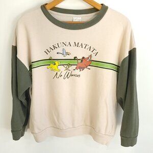 Hakuna Matata Graphic Sweatshirt Women's XL Multicolor Disney Lion King